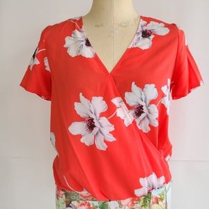West Kei Coral Floral Blouse (Medium)